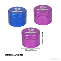 HONEYPUFF marque 63mm-4parts broyeur de cigarettes en alliage d'aluminium accessoire pour fumer en papier kraft unique logo personnalisable