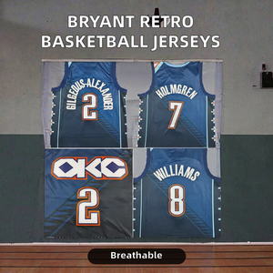 สำหรับผู้ชาย # 8 และ # เสื้อบาสเก็ตบอล 24 LAK รุ่นเรโทร วินเทจ ปักลาย ระบายอากาศได้ดี สีม่วงเหลือง ไซส์ XL - Product Image 2