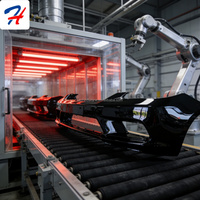 HT Üretici Otomatik Robotik Boyama Üretim Hattı Otomotiv Plastik Parçaları Motor Motoru PLC Kontrollü Ücretsiz