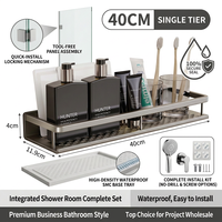 Ensemble de douche intégré pour salle de bain avec base en SMC, ensemble d'accessoires en acier inoxydable, installation sans perçage