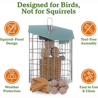 Mangeoire à oiseaux personnalisée JH-Mech, résistante à la rouille, protection anti-écureuil multicouche, compatibilité double alimentation, mangeoire à oiseaux suspendue avec fil