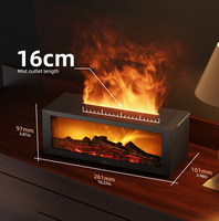 Mini Machine à Arômes à Flamme de Simulation Colorée, Humidificateur de Bureau Silencieux à Télécommande pour Huiles Essentielles avec Effet Cheminée