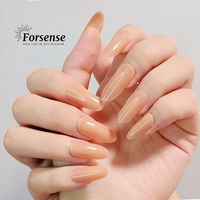 Vente en gros forme ovale presse sur ongles en gros acrylique neutre nu faux ongles couleur unie couverture complète long doigt faux ongles personnalisés