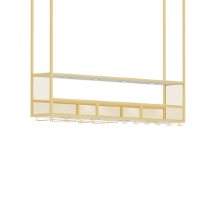 Estantes de Hierro Industriales Personalizados, Muebles de Comedor, Vitrina de Techo, Barra LED, Soporte de Pared para Botellas de Vino - Product Image 6