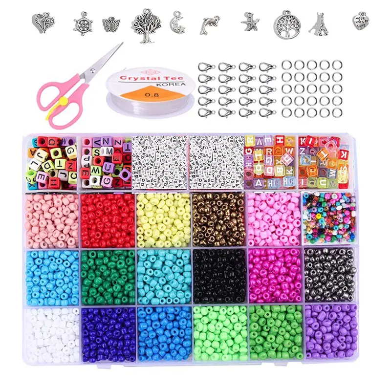 Box Set 2/3/4mm Glass Seed Beads Charm Crystal Spacer Glass Beads For Jewelry Making Rings DIY Handmade Accessories Bead Kit