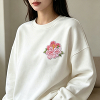Patch floral brodé découpé, applique florale personnalisée, vente en gros pour vêtements, jeans, sacs