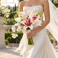 Bouquet de mariée artificiel Dallisten Rose Lys Calla Orchidée pour la mariée, vente en gros, décoration florale personnalisée