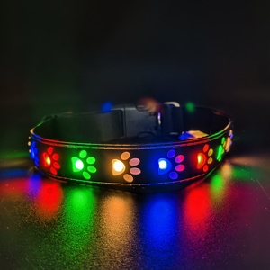 Recarga luxo led luminosa light up logotipo personalizado impressão ajustável dog <span class=keywords><strong>collar</strong></span> led para perro - Product Image 4