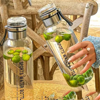 Bouteilles en verre borosilicate haute qualité avec logo personnalisé, bouteilles de sport tendance pour les voyages en plein air, bouteilles à boire directement, bouteilles à jus et à eau