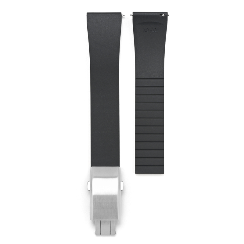 Negro + hebilla de plata 316L