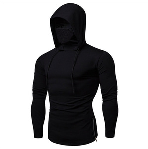 Nuova Felpa con Cappuccio da <span class=keywords><strong>Uomo</strong></span> per Fitness, Vestibilità Slim, Traspirante, Ricamata, in Misto Cotone, Manica Lunga, Autunnale - Product Image 3