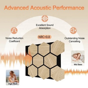 Paneles Acústicos Hexagonales de Nogal, Precio de Fábrica, MDF Akupanel, Revestimiento Decorativo, Aislante Acústico - Product Image 3