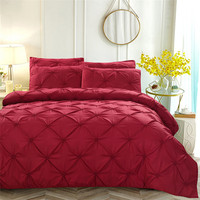 Ensemble housse de couette 3D ondulé rouge uni, décorative, géométrique, douce, rouge, livraison rapide, nouveauté,