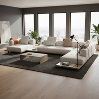 Canapé modulaire en L luxueux, design moderne en tissu pour l'aménagement du salon, idéal pour toute la maison.