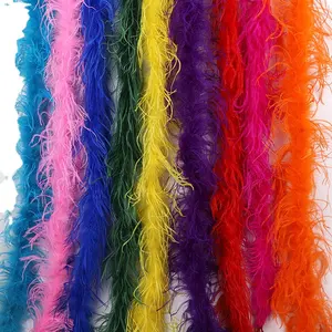 Wholesale fluffy decorative feather boa white pink 6ply 30ply bulk party cloth trim ostrich feathers boa for christmas supply