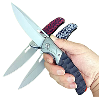 Couteau pliant de camping de poche DIY pour l'extérieur, lame en acier inoxydable D2 de 3,23 pouces, épaisseur de 3 mm, manche en acier inoxydable G10