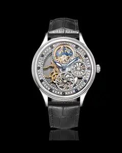 Jingzhanyi זהב שעון עיצוב וייצור AU750 עלה זהב Wactch 18k זהב משובץ יהלומי שעון 18k זהב שעון ייצור