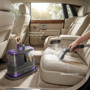 Nettoyeur vapeur 2-en-1 pour <span class=keywords><strong>tapis</strong></span> et tissus d'ameublement, portable, haute aspiration, machine à nettoyage humide et sec pour l'élimination des taches profondes - Product Image 6