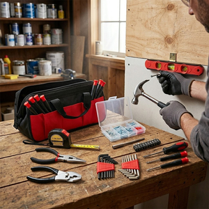 Professional 138-Piece <b>Hand</b> <b>Tool</b> <b>Set</b> General Household Repair <b>Tool</b> Kit with Portable <b>Tool</b> Bag for Home DIY and Maintenance - Product Image 4
