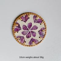 Sous-verres modernes vietnamiens ronds de 10 cm en résine imitation coquille de rotin, dessous de plat isolants thermiques, napperons décoratifs pour la maison
