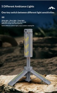 Lanterne de camping extensible à très longue portée, projecteur triangulaire, lampe pliable à trois faces, lampe d'éclairage multifonctionnelle pour l'extérieur - Product Image 2