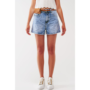 Short en jean délavé bleu clair - Product Image 3