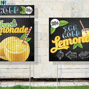 Custom Printed 4mm Corflute Yard Signs Weatherproof Corrugated <b>Plastic</b> Lawn Signs with H-Stakes for Outdoor Advertising - Product Image 1