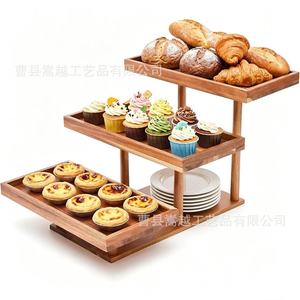Wooden Multi Tiered <b>Desktop</b> <b>Shelf</b> 40.13x20x25.9cm Three Layer Storage Rack For Bathroom And Dining Display - Product Image 3