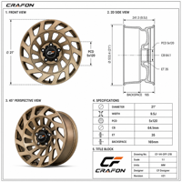 Jantes de voiture CF 5x139.7 64.1 adaptées aux Rivian R1T R1S 21 22 pouces, forgées sur mesure, monobloc, concaves