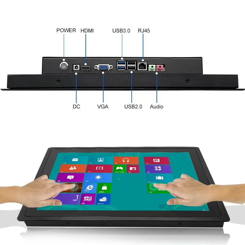 15 дюймов generation4 i7 монитор промышленный X86 Win10 Wifi емкостный истинный плоский сенсорный экран все в одном компьютере
