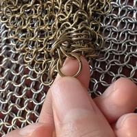 Cortina de Metal de Aluminio Dorado con Malla de Anillas de Acero Inoxidable, Tipo Malla de Cadena, Sin Soldadura o Soldada, Color Personalizado