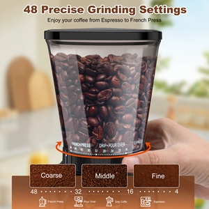 Moulin à café commercial grande capacité 250g pour usage domestique et expresso avec réglages ajustables - Product Image 3