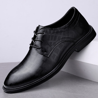 Uniforme de robe Derby pour hommes chaussures Oxford basses à lacets en cuir formel bout rond affaires rayures à carreaux en relief respirant
