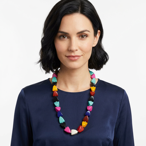 Collar de Cuentas de Resina Colorido, Diseño Personalizado con Patrón en Espiral, Tema de Amor, Regalo de Boda, Joyería de Moda Personalizada - Product Image 1