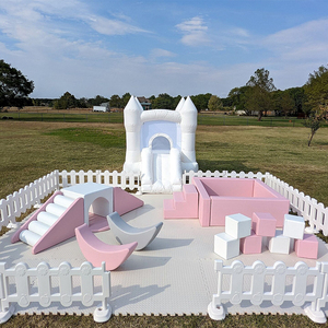 Nouveau style de terrain de jeu intérieur personnalisé pour tout-petits, jouets d'éveil doux et colorés pour enfants, équipement de jeu doux blanc et rose pour bébés <span class=keywords><strong>à</strong></span> domicile - Product Image 4