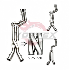 Tubo Intermedio de Acero Inoxidable Vortex de 2.75 Pulgadas, Tubo en Z/X para BMW X3M F97 X4M F98 S58 3.0T, Mejora del Sistema de Escape de Alto Rendimiento - Product Image 1