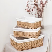 Vente en gros de panier de pique-nique panier de fleurs et paniers de rangement en osier panier à linge