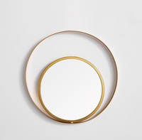 Meilleure vente, forme carrée, cadre en métal doré moderne, art mural, miroir décoratif pour salon