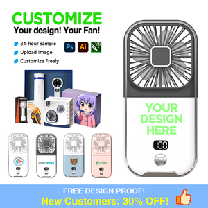 Ventilateur portable haute vitesse OEM ODM, pliable, à suspendre au cou, avec fonction de batterie externe, idéal pour les vagues de chaleur, cadeau promotionnel - Product Image 1