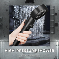 Pomme de douche à pluie puissante, écologique, réglable, avec filtre, sortie unique, design moderne chromé, ensemble de tuyau pour salle de bain
