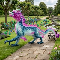 Sculpture de dragon mythique chinois en FRP peinte à la main pour l'affichage en extérieur