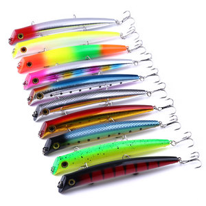 Leurre de pêche flottant en plastique dur 12 cm 15,6 g, grande bouche ouverte, Popper, pour eau salée avec 6 #   Crochet 10 pièces/<span class=keywords><strong>ensemble</strong></span> - Product Image 1