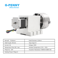 Kit d'axe de rotation/axe A pour machine de fraisage CNC G-Penny 4ème axe avec moteur pas à pas Nema23 3/4 mâchoires 80/100mm et contre-pointe