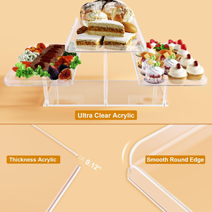 Usine en gros 3 niveaux plateau de service amovible Cupcake Buffet Dessert Risers Stands plateau en acrylique pour les mariages bébé douche - Product Image 5