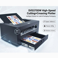 Anycut ZKSVD370DW Máquina de troquelado servo de alta velocidad con 2 cabezales, pantalla táctil de 4.3 pulgadas, para tarjetas de visita A3/A4 y películas para coches, color negro