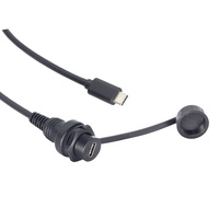 Conector USB C a prueba de agua, montaje en panel, cable de extensión de cable, puerto de cargador con cubierta impermeable