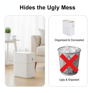 Motion Sensor Bathroom Trash Can Automatic Touchless Kitchen Garbage Can With <b>Lids</b> Smart Packable Waterproof Garbage <b>Bin</b> - Product Image 4