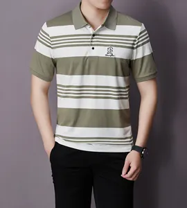 Classic Striped Polo Men TShirt HighQuality Summer Fashion Apparel with Embroidery Detail