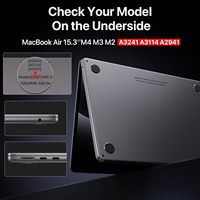 Coque rigide de protection ultra-mince pour MacBook Air 15 pouces M4 M3 M2 2025 2024 2023 A2941 A3114 A3241