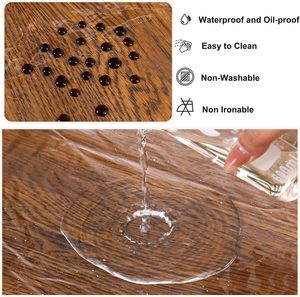 <span class=keywords><strong>Nappe</strong></span> de protection transparente en vinyle imperméable/anti-taches en PVC – Housse de table transparente - Product Image 4